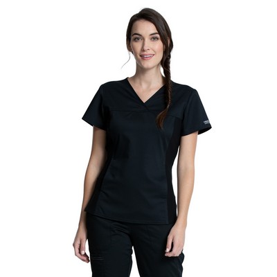 Cherokee® Workwear Revolution Women's V-Neck Knit Panel Shirt