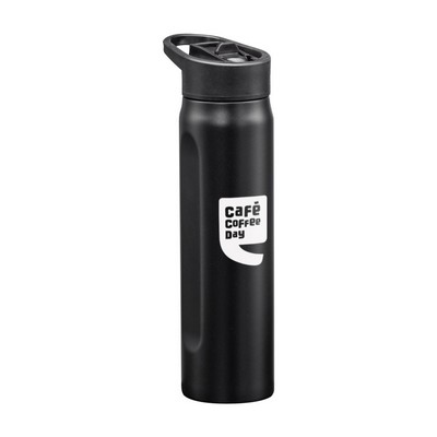 Peterhof Vacuum SS Water Bottle w Straw - 20oz Matte Black