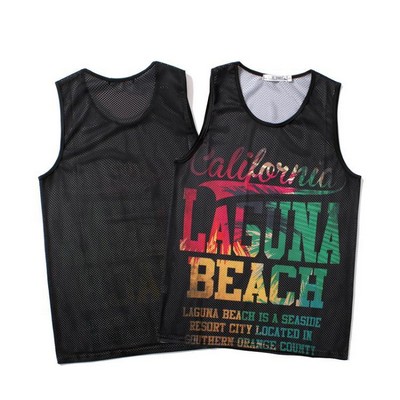 Men's Polyester Beach Vest Tank Top Casual 3D Printed Gym Workout Cool Sleeveless Graphic T-Shirts