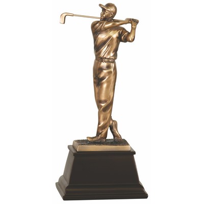 9 3/4" Bronze Male Golf Resin Award