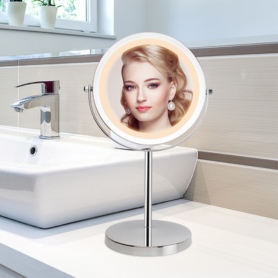 7 Inch Lighted Rechargeable Cordless Makeup Mirror 1X/10X Magnifying LED Makeup Mirror 3 Color