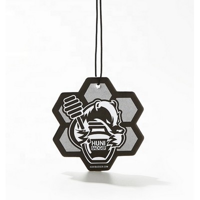 3.25" Die Cut Shape Custom Full Color Printed Air Freshener/Air Deodorizer w/Black Ice Scent