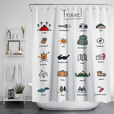 Digital Print Polyester Shower Curtain