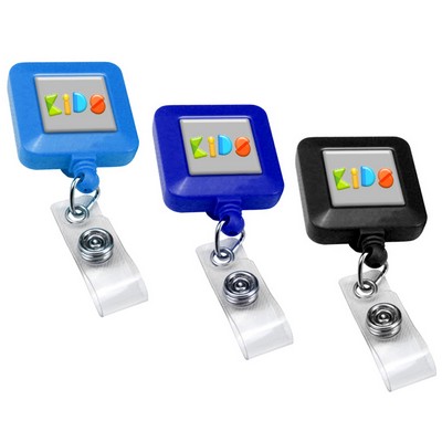 Full Color Square Shaped Retractable Badge Holder