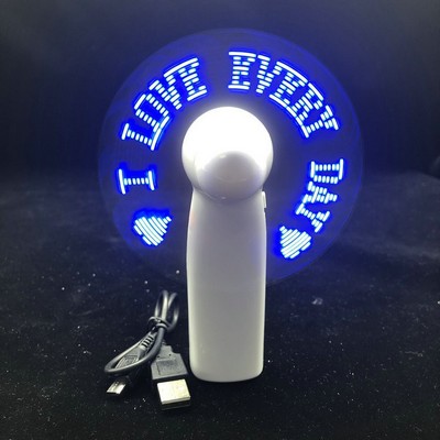 800mah Rechargeable Programmable Flash Handheld LED Fan