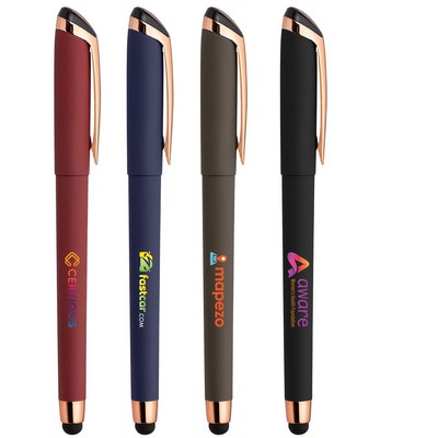 Gazelle Gel Softy Rose Gold Pen w/ Stylus - ColorJet