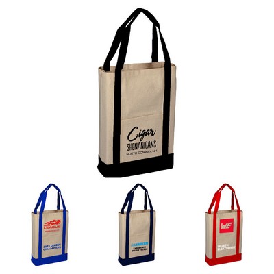 10 oz. Cotton Canvas Reusable Tote Bag w/ Handles for Groceries