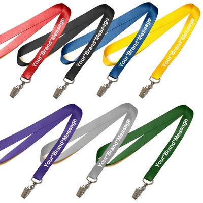 3/4" Polyester Screen Printed Lanyard with Standard Metal Attachments