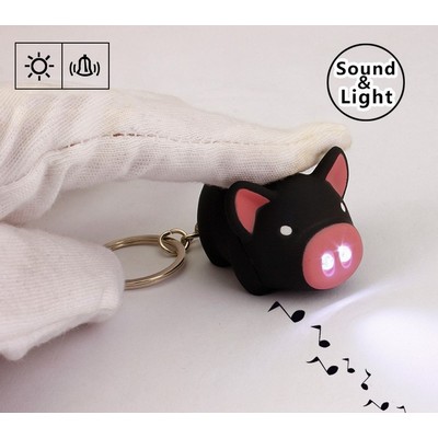 Piggy Design LED Flashlight Sound Keychain