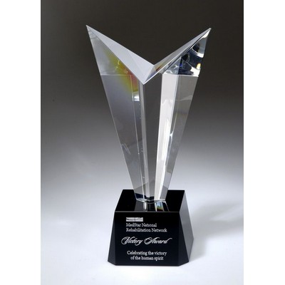 Victory Wing Crystal Award, 11"H