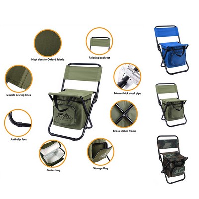 Foldable Camping Chair With Cooler Bag