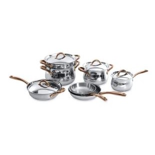 BergHoff® Studio 11 Piece Cookware Set w/Rose Gold Handles