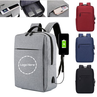 Laptop Backpack w/ USB Charging Port Fits 15.6" Notebook