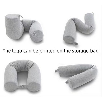 Twist Memory Foam Travel Pillow for Neck, Chin, Lumbar and Leg Support - for Traveling on Airplane,