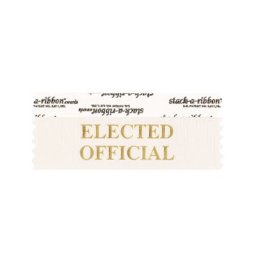 Elected Official Stk A Rbn Cream Ribbon Gold Imprint