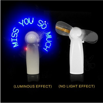 LED Flashing Handheld Battery Powered Message Fan