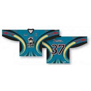 Classic Cut Hockey Jersey w/Curved Lines Design