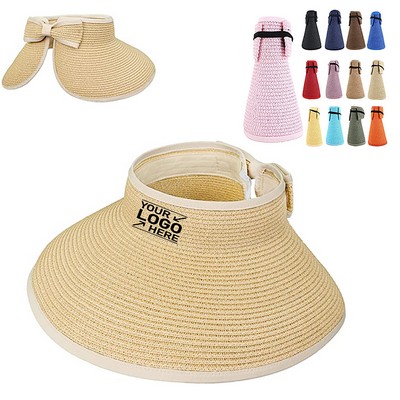 Women Foldable Straw Sun Visor