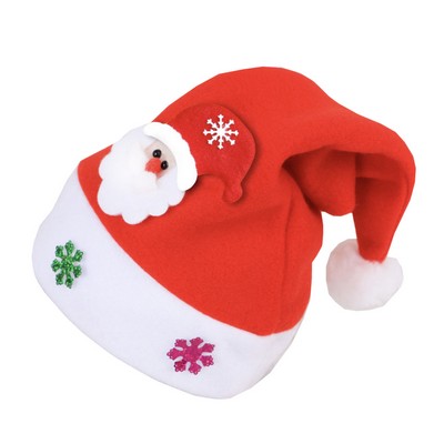 Adult Non-Woven Fabric Santa Claus Hat w/Star Accents