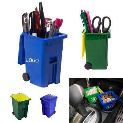 Mini Trash Can Desktop Organizer Pencil Holder