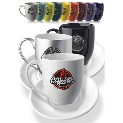 "Best Bistro Mug + Saucer" 16oz coffee mug. Perfect Mug.