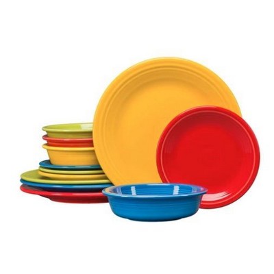 Fiesta Service Classic Bright Plates & Bowls (12 Pieces)