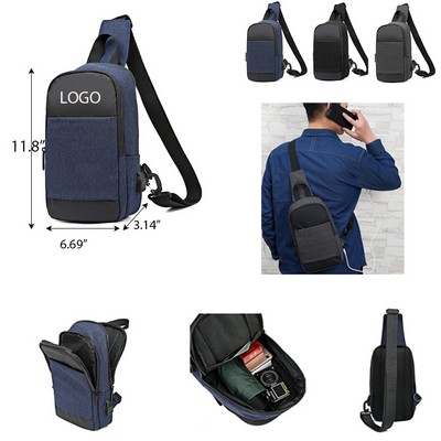 Small Black Sling Crossbody Backpack Shoulder Bag for Men Lightweight One Strap Backpack Sling Bag