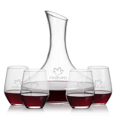 Kanata Carafe & 4 Mandelay Stemless Wine