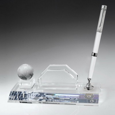 Ballpoint pen, Pen set, Desktop,Award- Awards, Business card holder with Globe Pen Set w/ White Pen