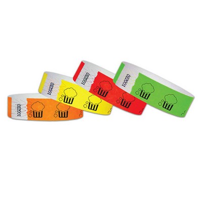 3/4" wide x 10" long - 3/4" Popcorn Tyvek Wristbands Blank 0/0