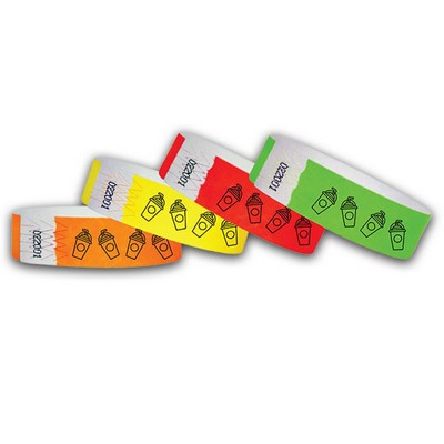 3/4" wide x 10" long - 3/4" Milkshake Tyvek Wristbands Printed 1/0