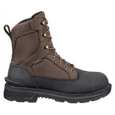 8" Carhartt® Men's Dark Brown & Black Alloy Toe Ironwood Waterproof Insulated Work Boot