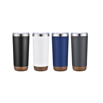 22oz Vacuum Tumbler with Cork Bottom