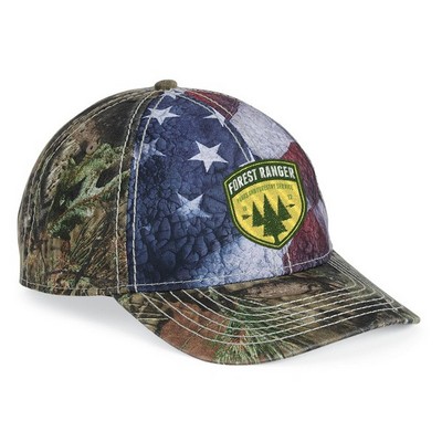 Outdoor Cap SUS100 Camo Cap w/Flag Sublimated Front Panels