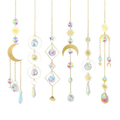 6 Pieces Hanging Sun Catcher w/Chain Pendant Ornament Crystal Balls for Window