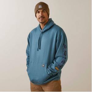 Rebar® Indian Teal Heather Graphic Pullover Hoodie