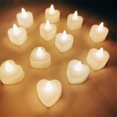 Heart Shaped Flame Less LED Mini Electronic Candle