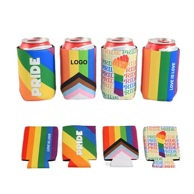 Rainbow Slim Can Cooler