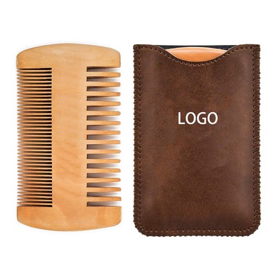 100% Natural Wood Comb With Leather Holster