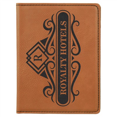 4 1/4" x 5 1/2" Rawhide Laserable Leatherette Passport Holder