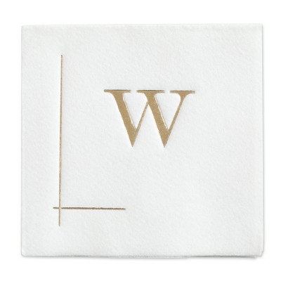 Initially Simple Premium Beverage Napkin w/uncoined Edge (White)