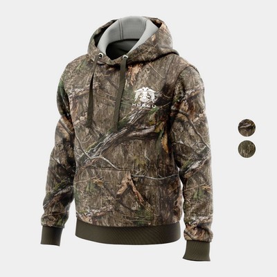 Mossy Oak® Men's 8.2 Oz. Polar Fleece Pullover Hoodie W/ Kangaroo Pockets