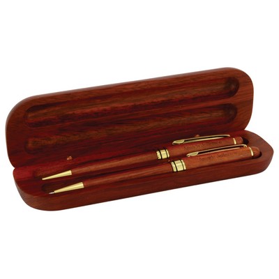 Rosewood Pen & Pencil Set - Double Cavity,