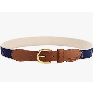 Unisex Leather Canvas Belt