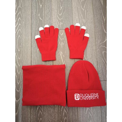 3 Pieces Knit Beanie/Scarf/Gloves Set