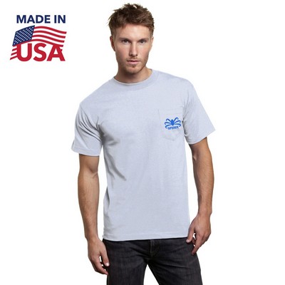 USA Made Heavyweight Pocket Crew Tee Shirt