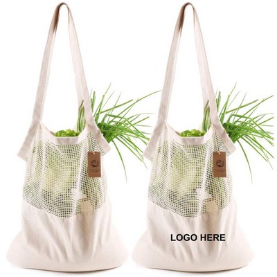 Reusable Grocery Stretchy Cotton Mesh Net Shopping Bags