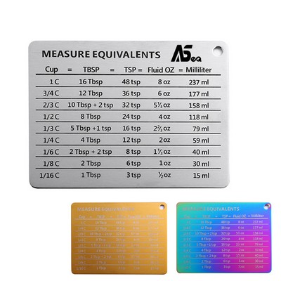 Kitchen Measurement Magnet Conversion Chart