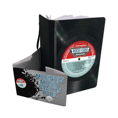 Large Journal W/ Custom Record Label on Front Cover and Inside Front Cover + Custom Belly Band