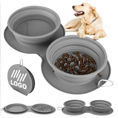 Double Collapsible Dog Bowl